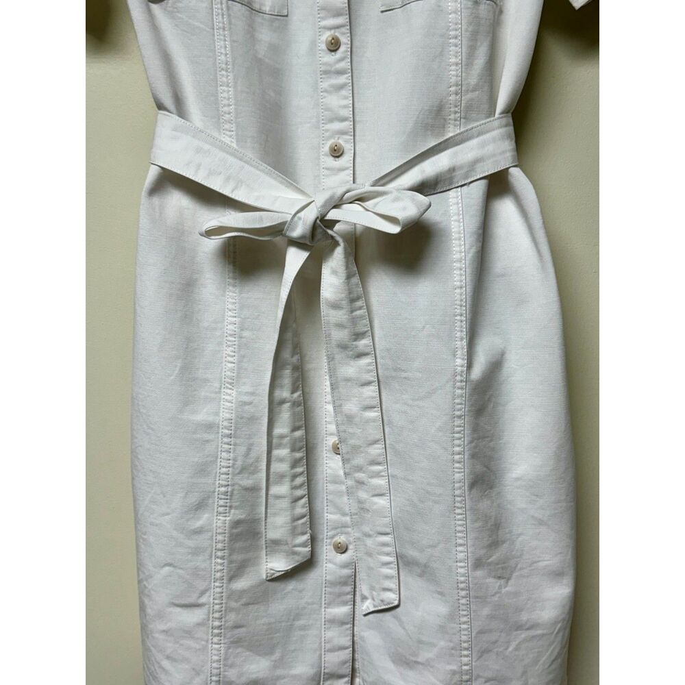 MADEWELL Courier Seamed Denim Tie Waist Denim Shirtdress, Sz M - Picture 4 of 11